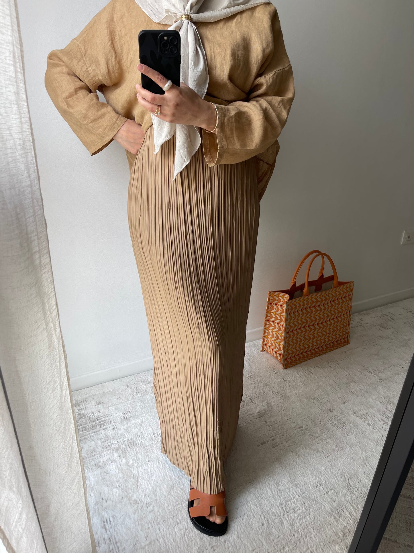 Jupe plissée droite