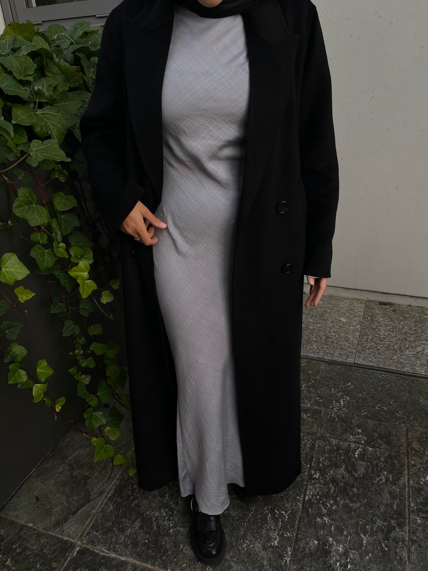 Long manteau à bouton