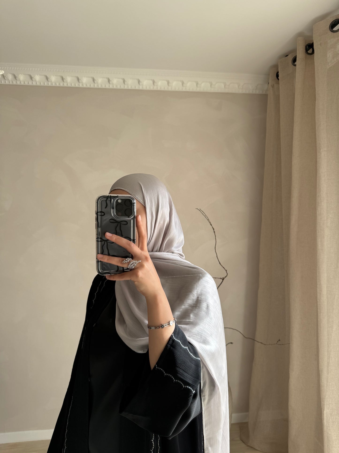 Hijab rayé à strass