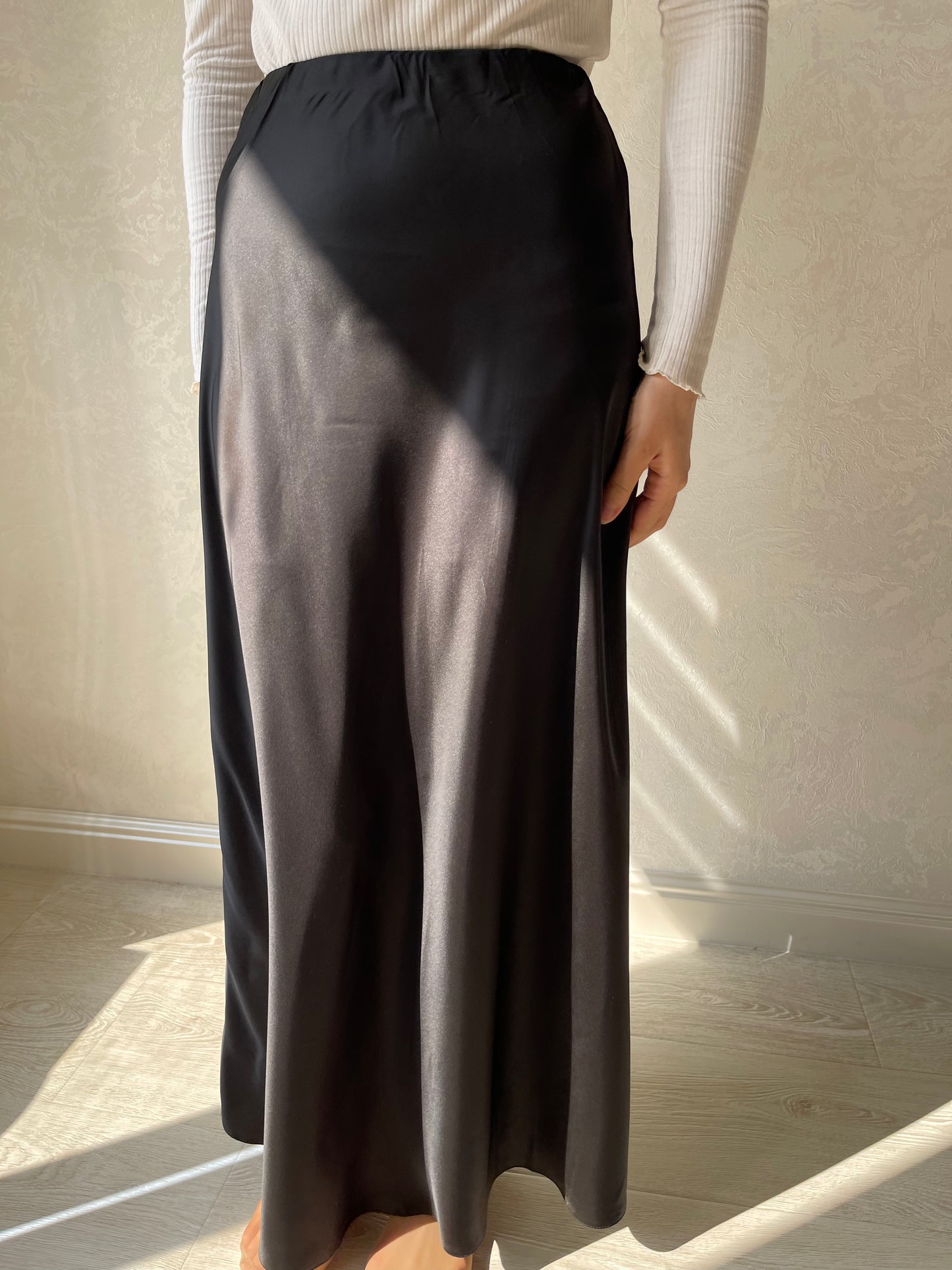 Jupe en biais satiné