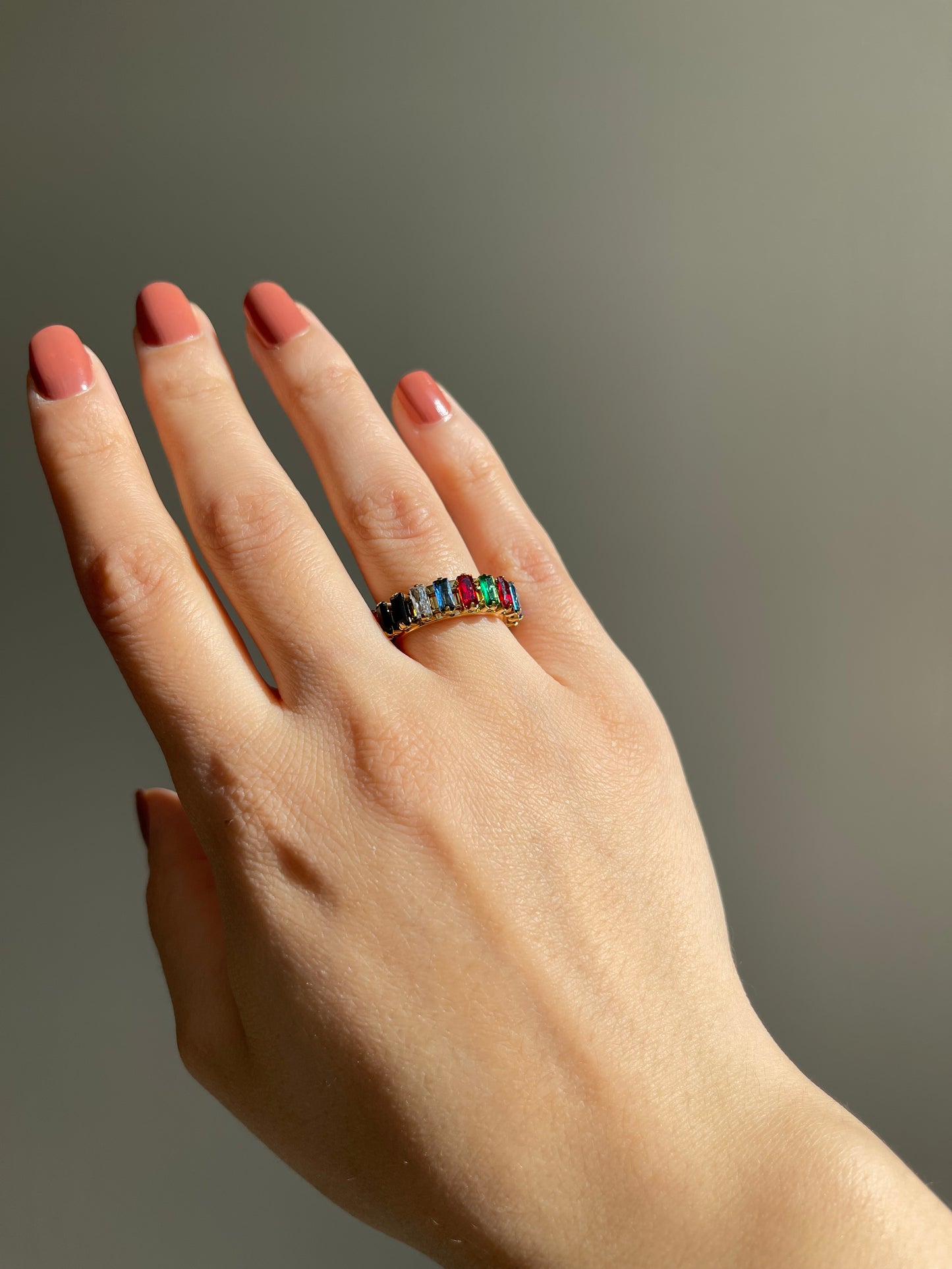 Bague diamant coloré