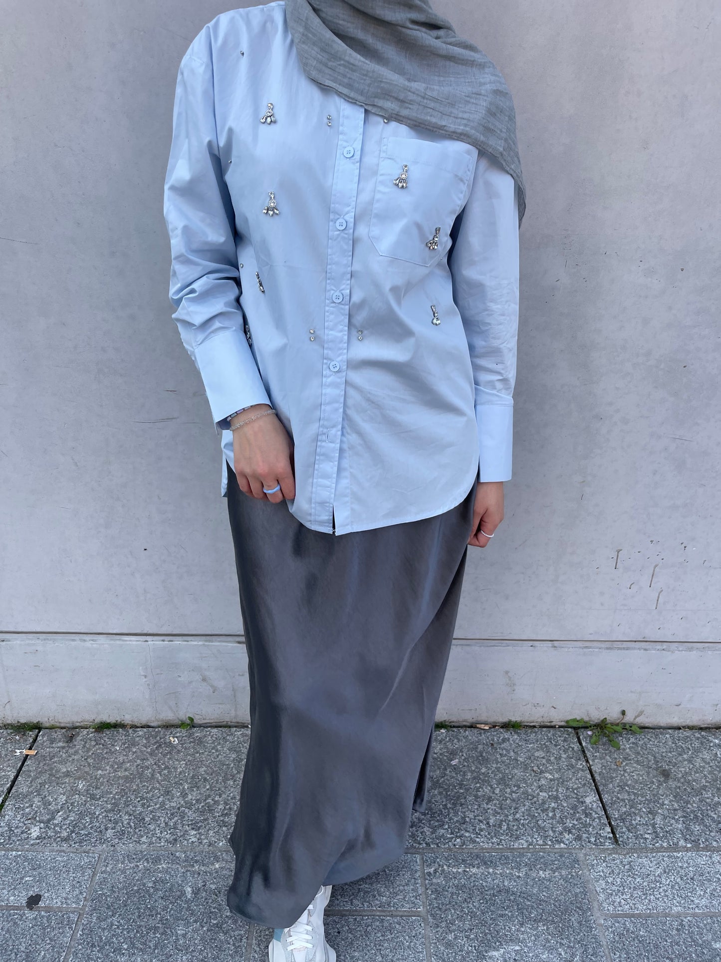 Chemise en coton perlée