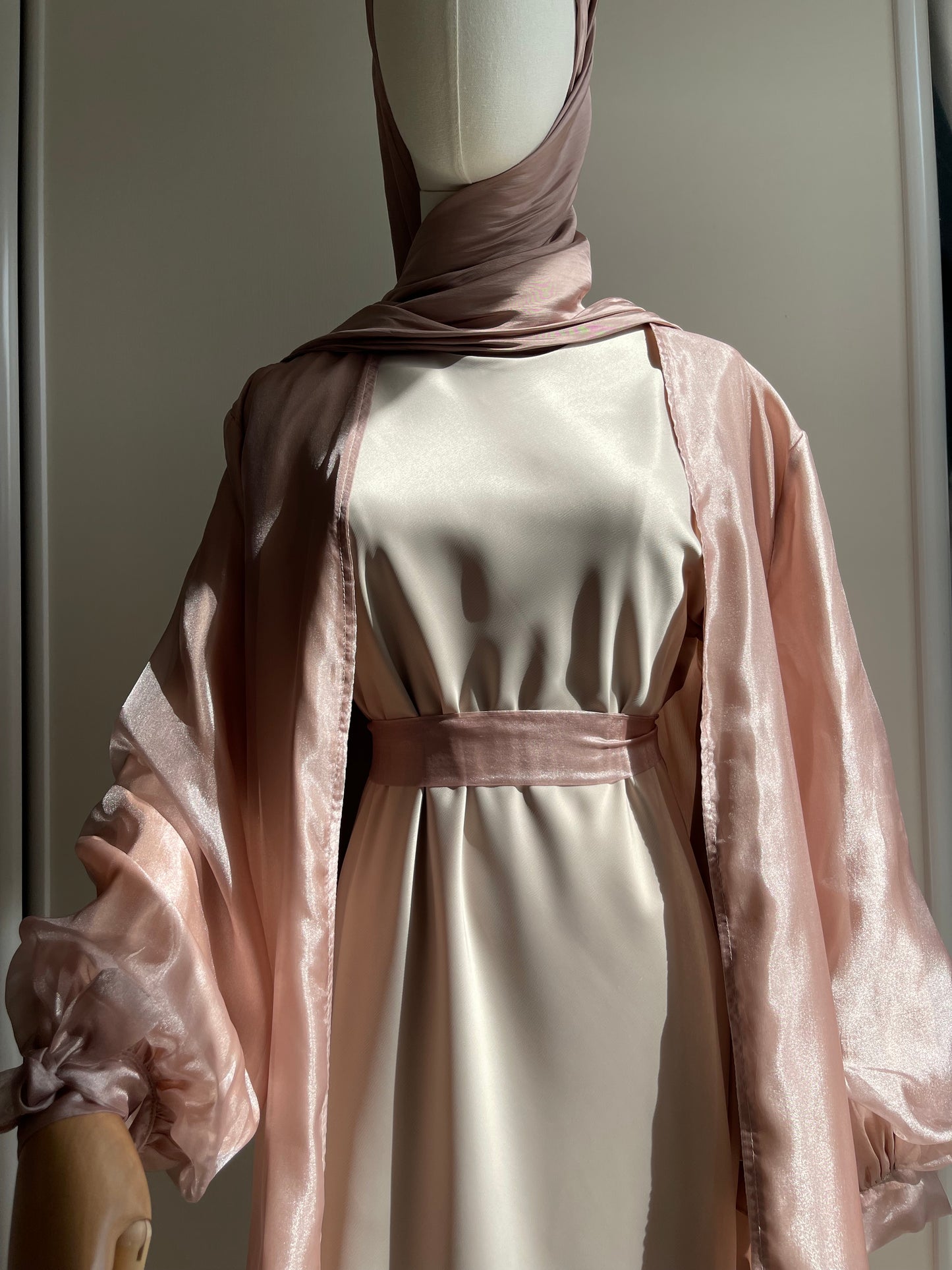 Kimono mousseline de soie rose