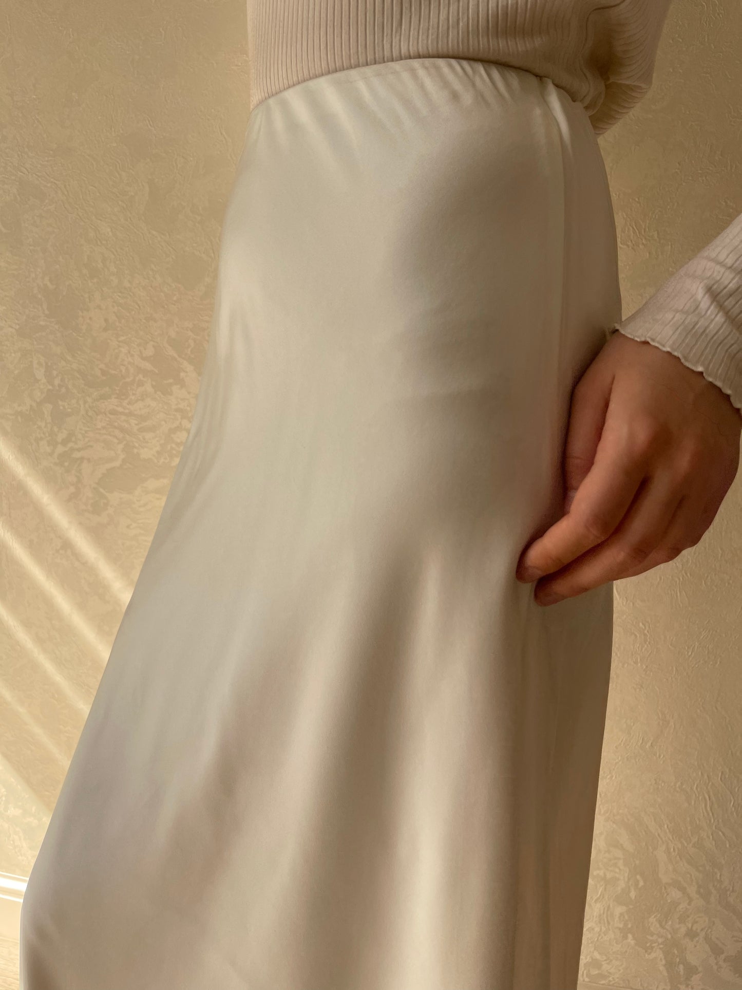 Jupe en biais satiné