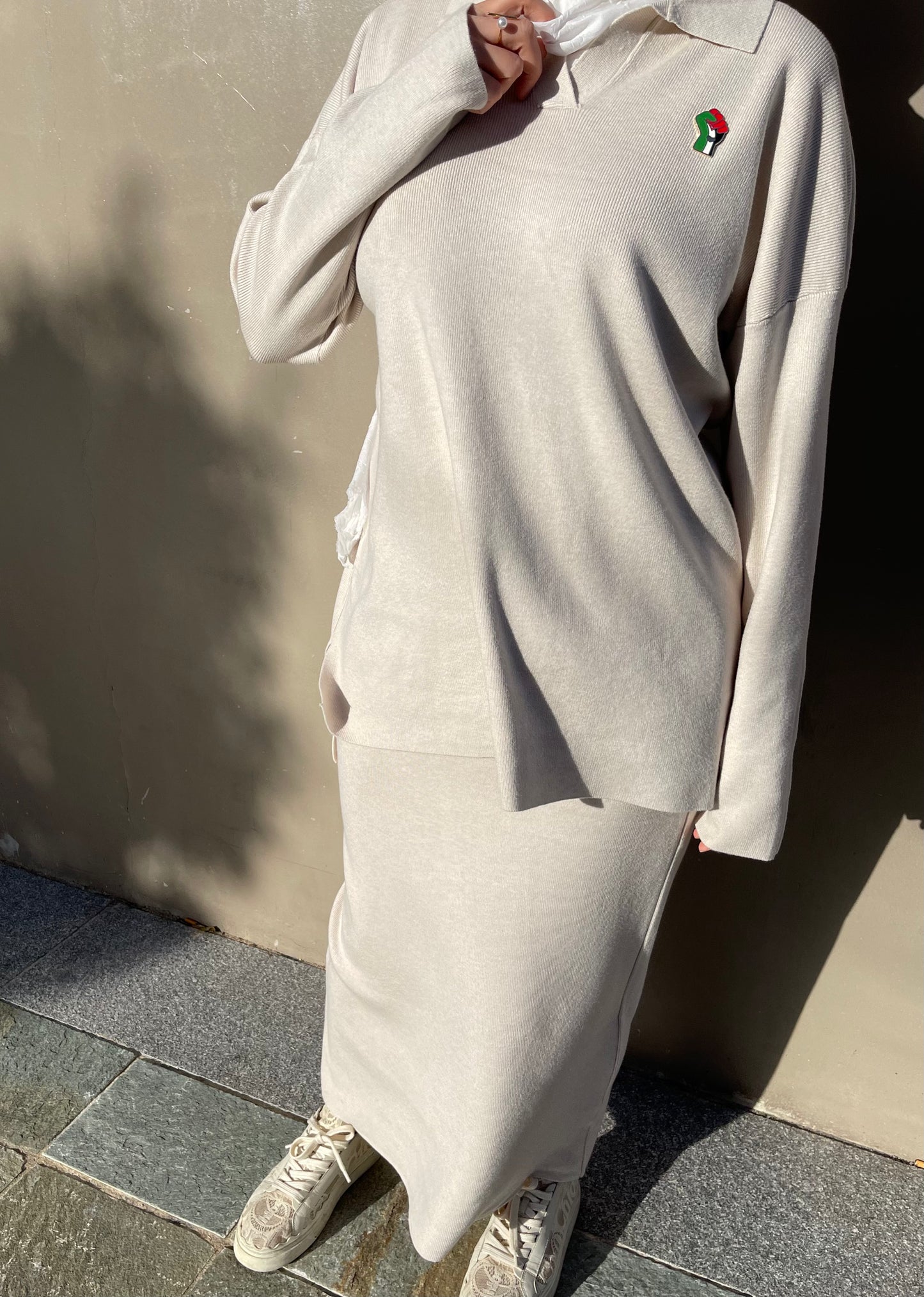 Ensemble en maille pull/jupe