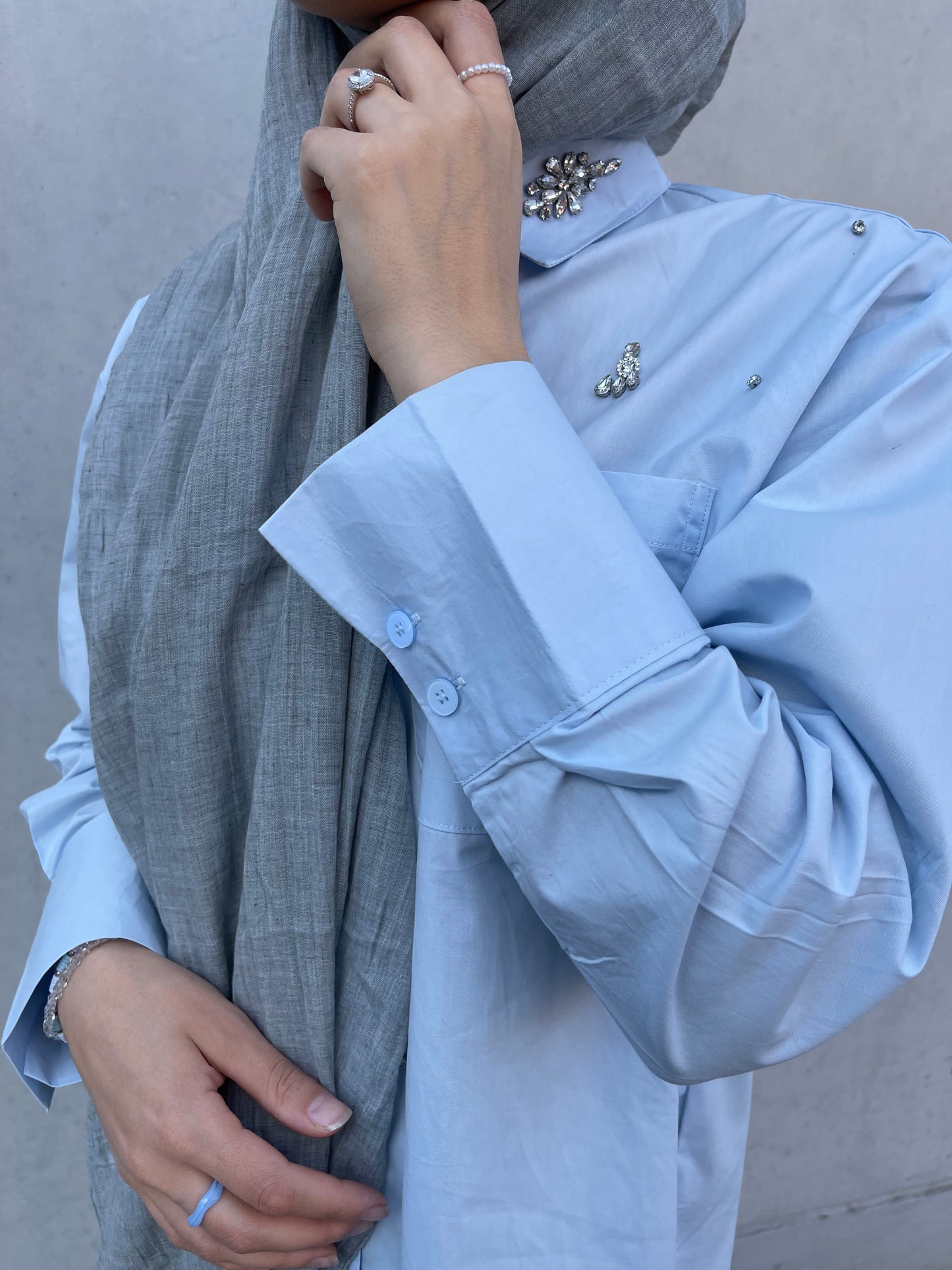 Chemise en coton perlée