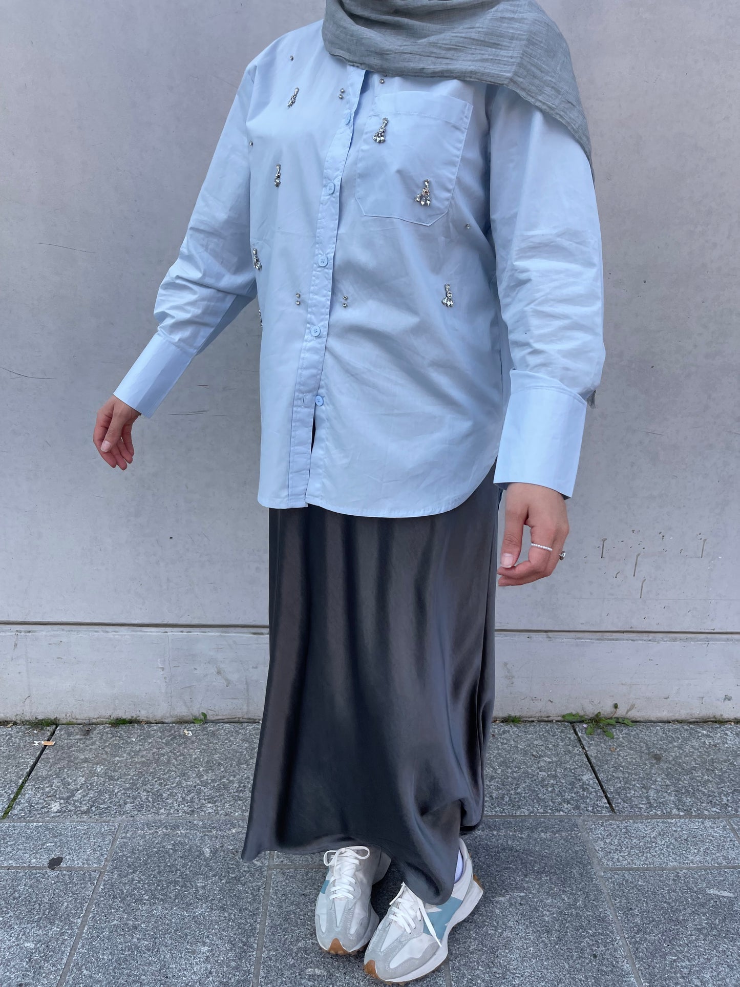 Chemise en coton perlée