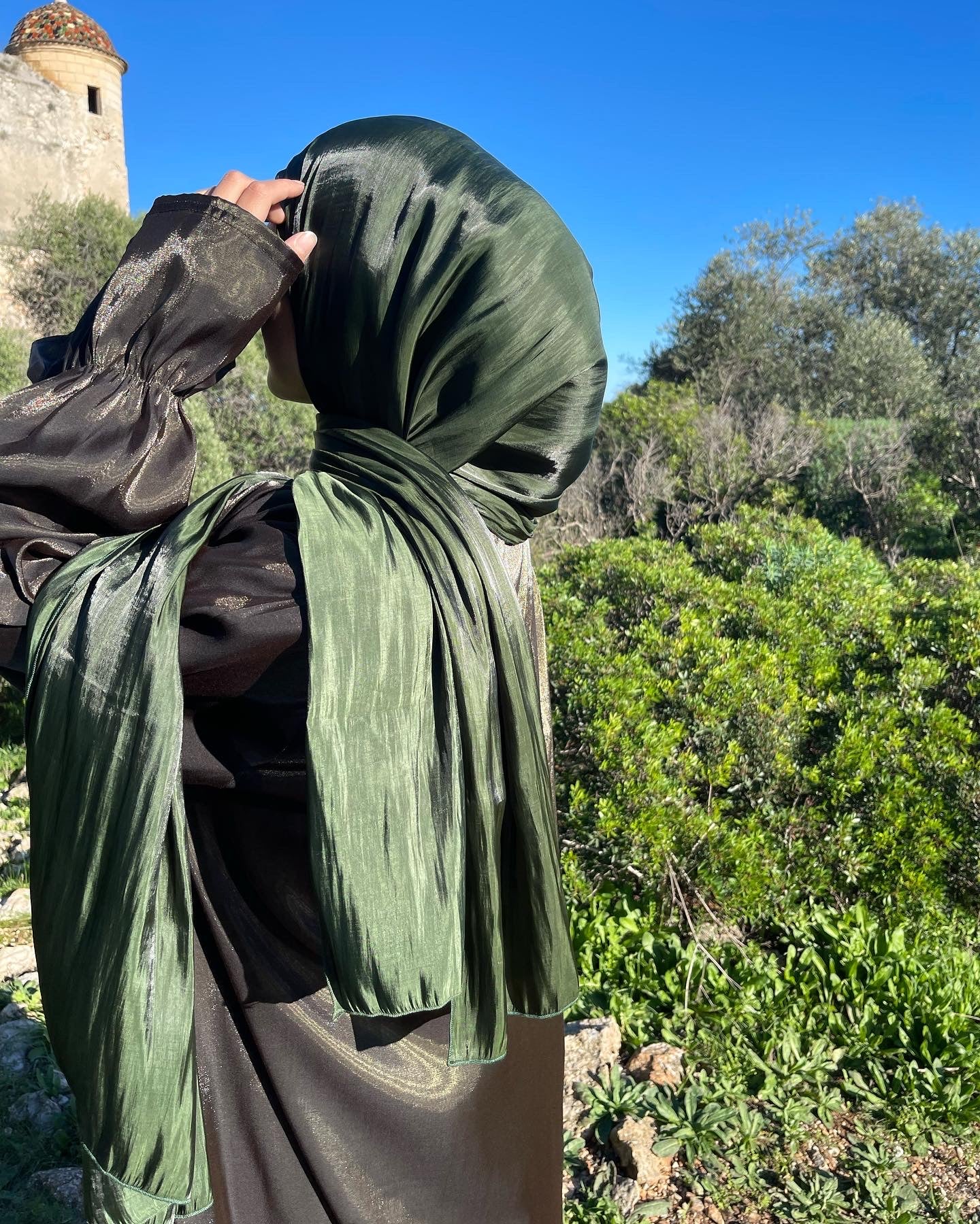 Hijab Bonnet intégré Organza