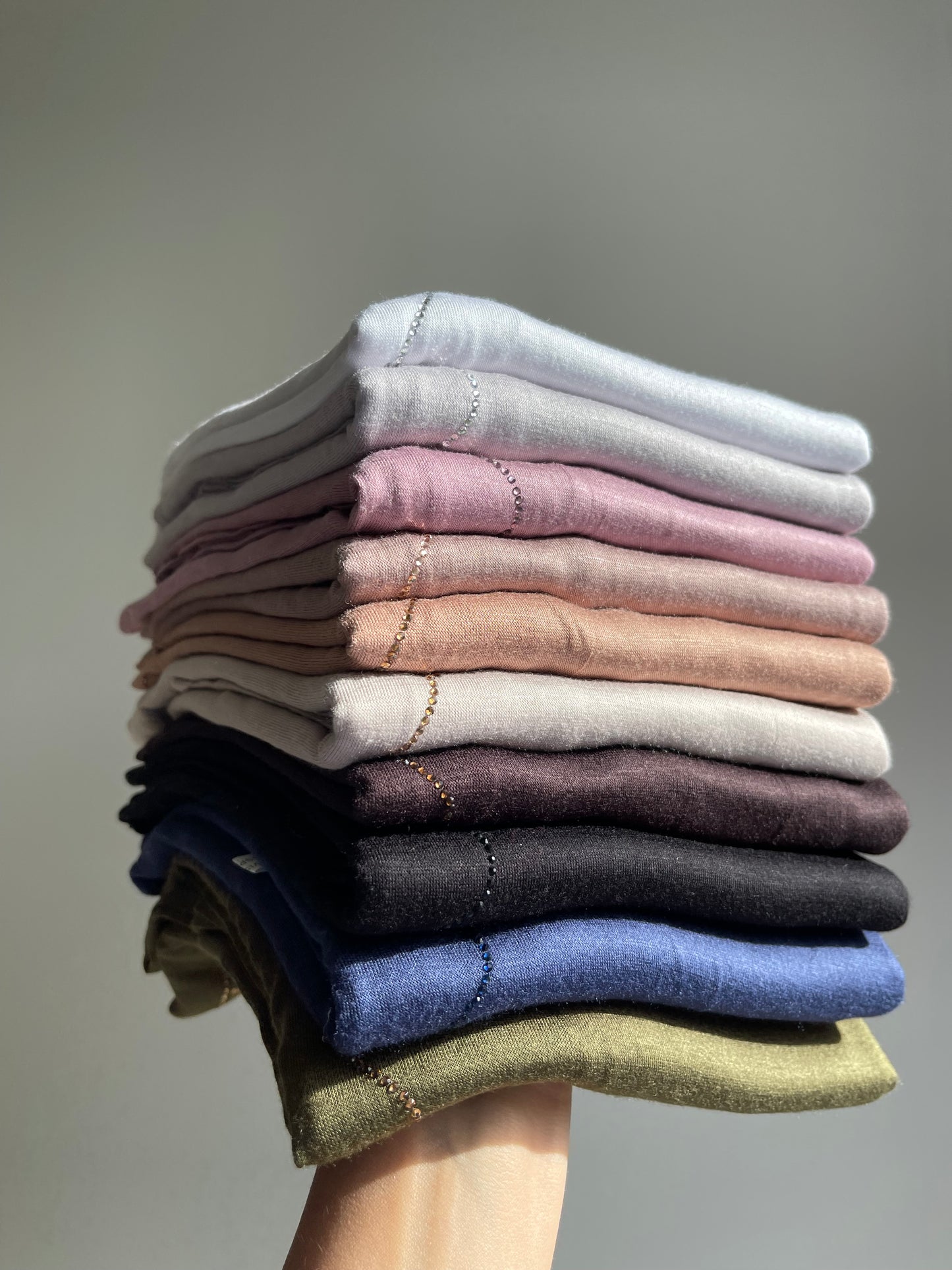 Hijabs en jersey strass