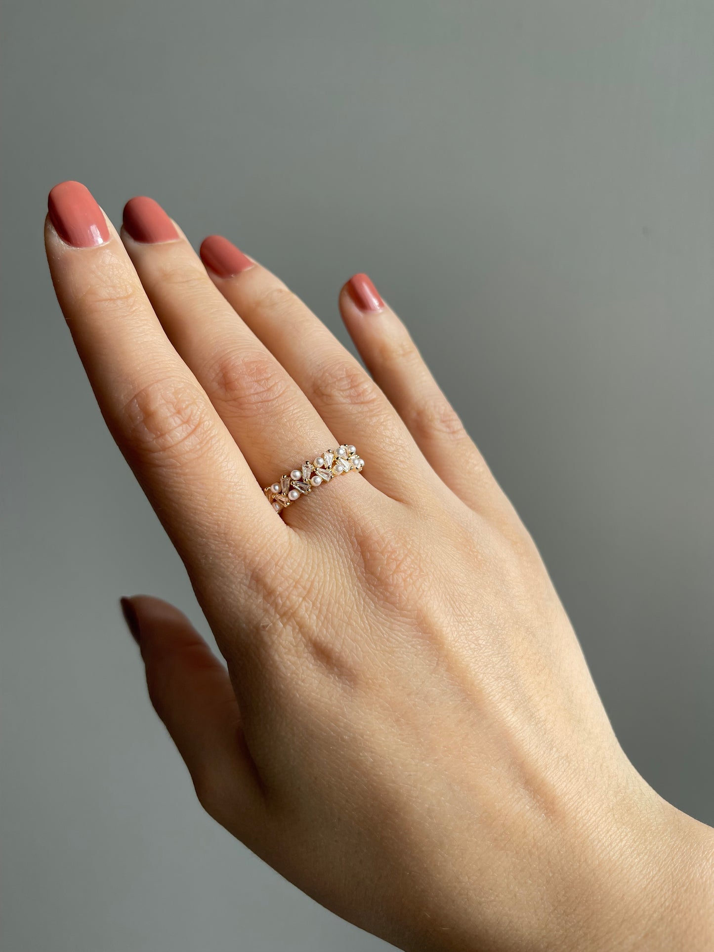 Bague perles et diam’s