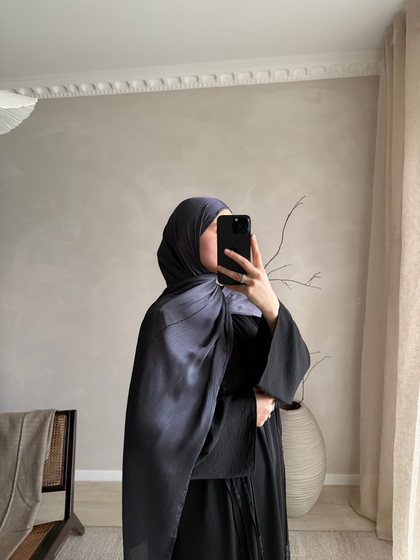 Hijab rayé à strass