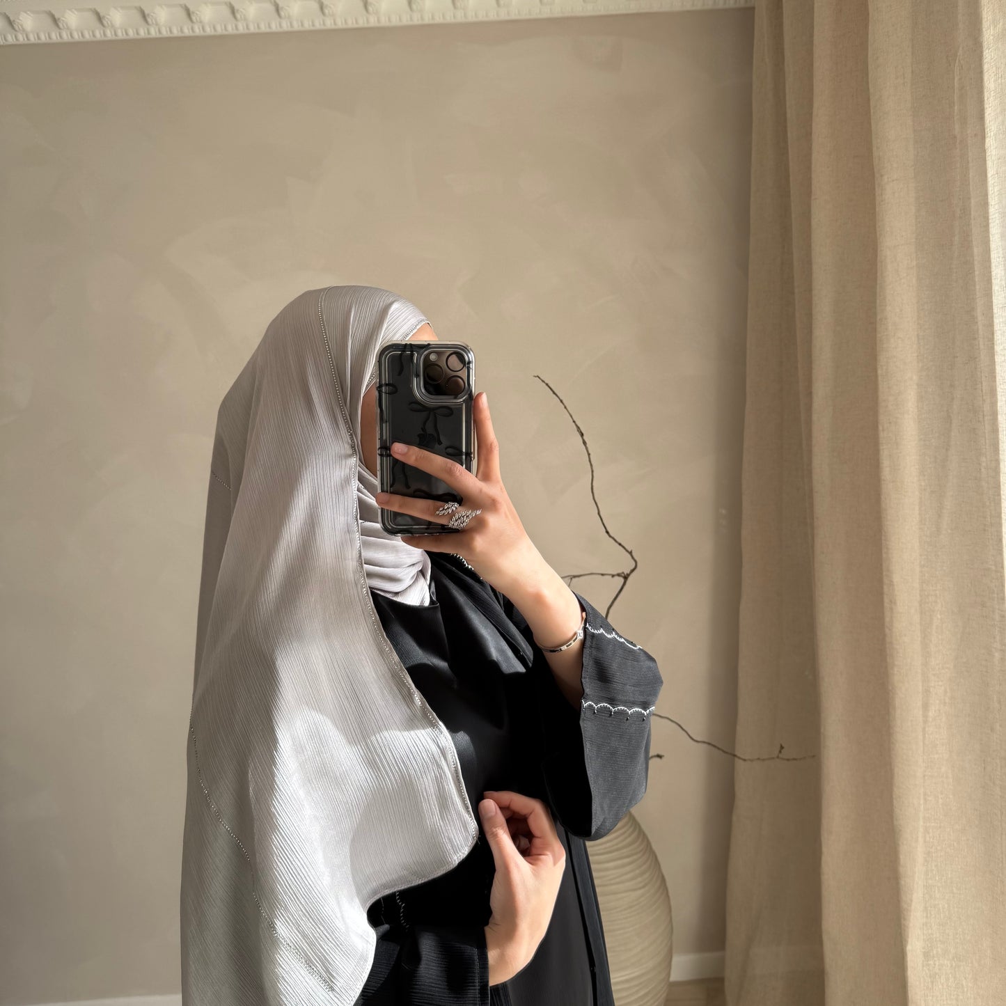 Hijab rayé à strass