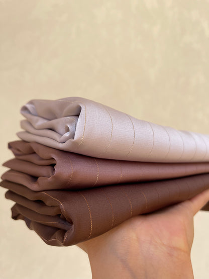 Hijabs satin rayé bonnet intégré