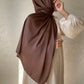 Hijabs satin rayé bonnet intégré