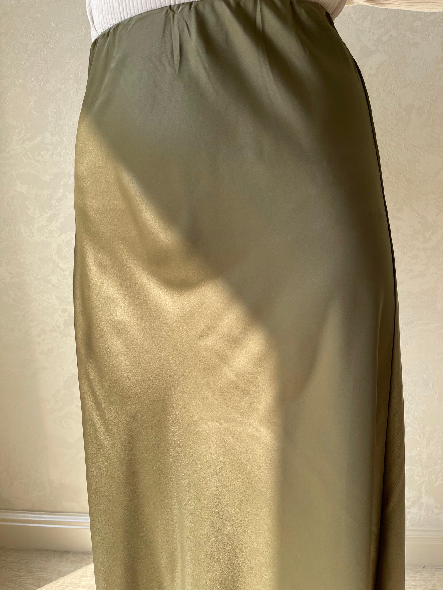 Jupe en biais satiné