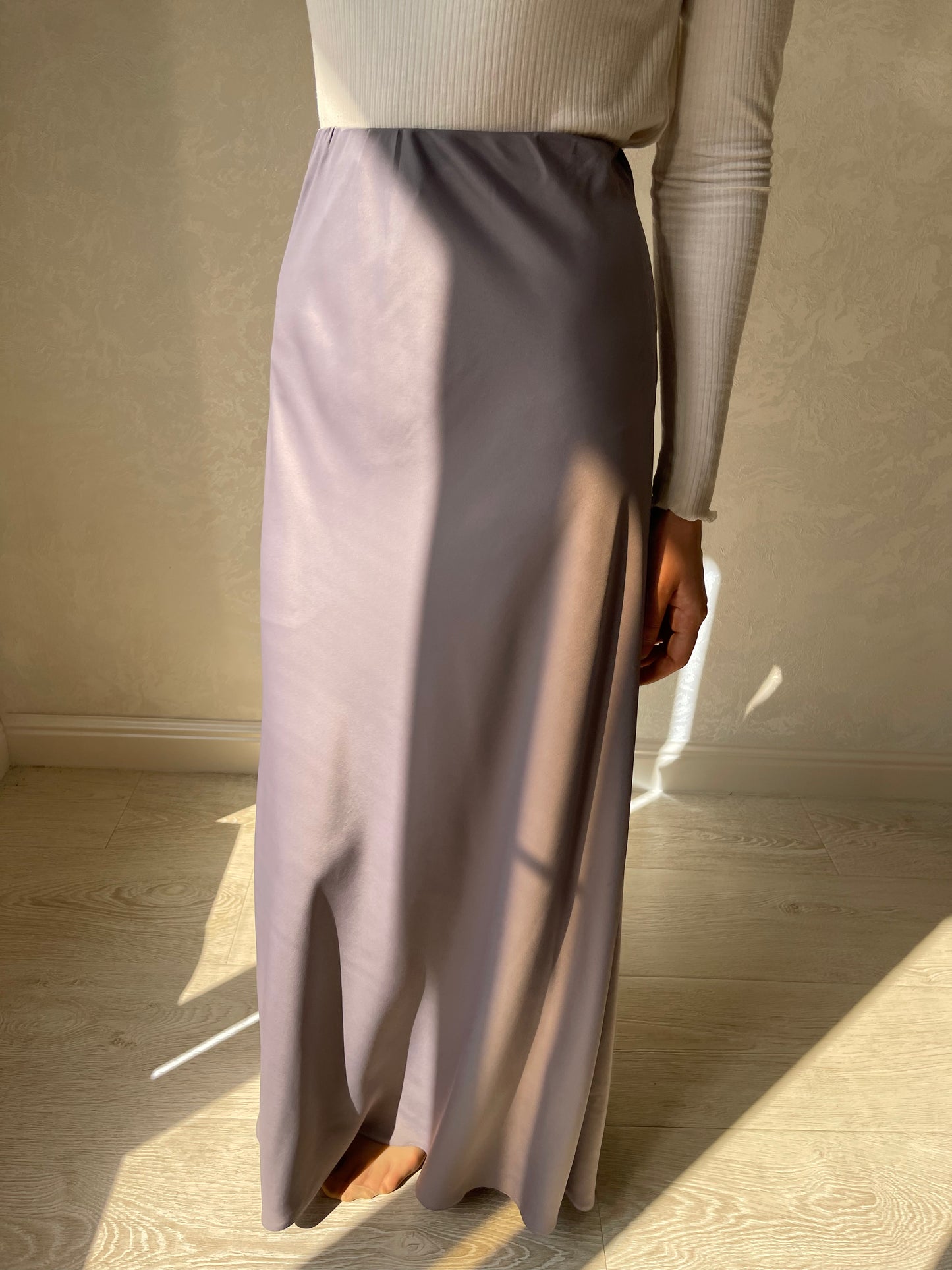 Jupe en biais satiné