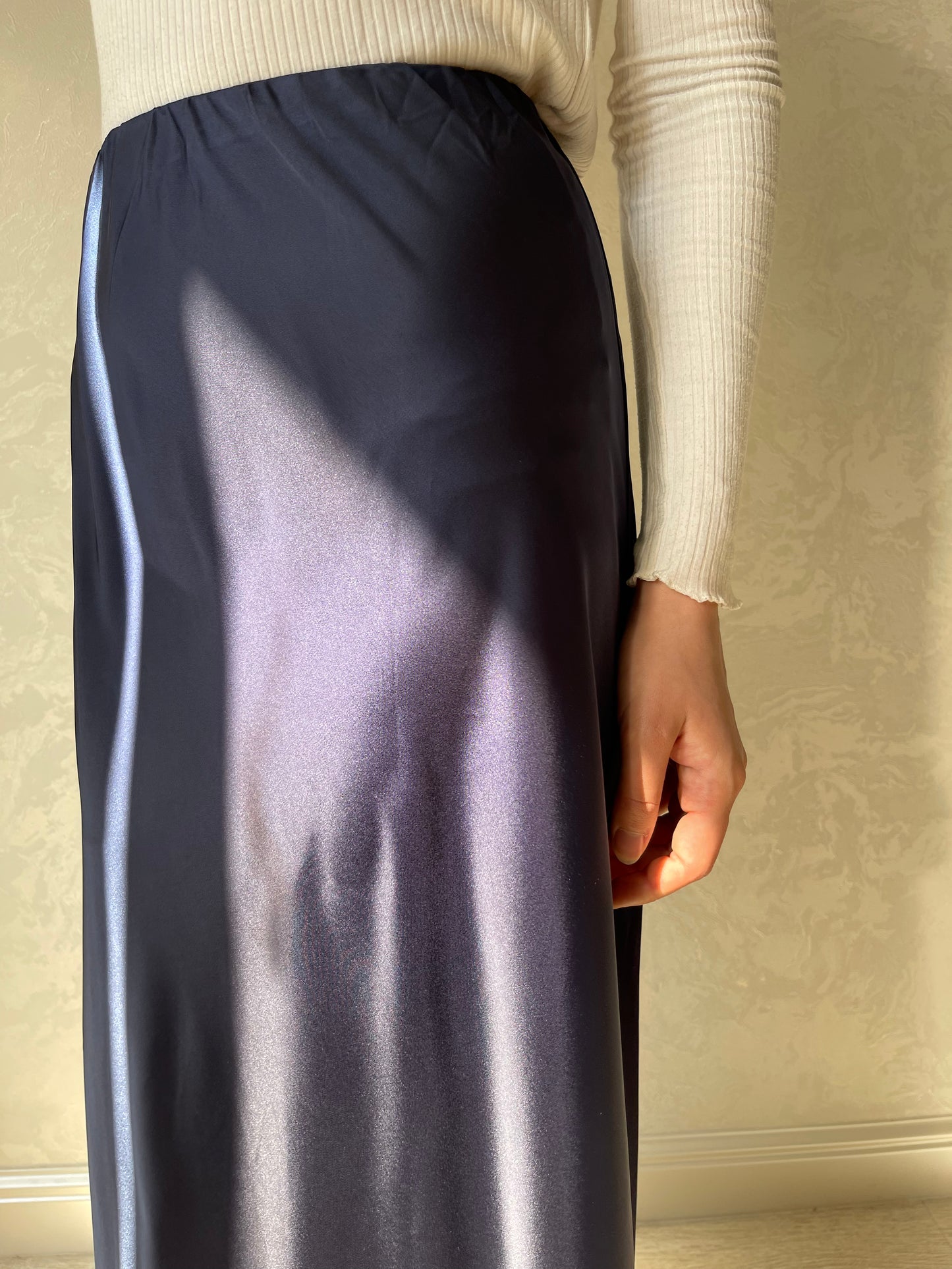 Jupe en biais satiné