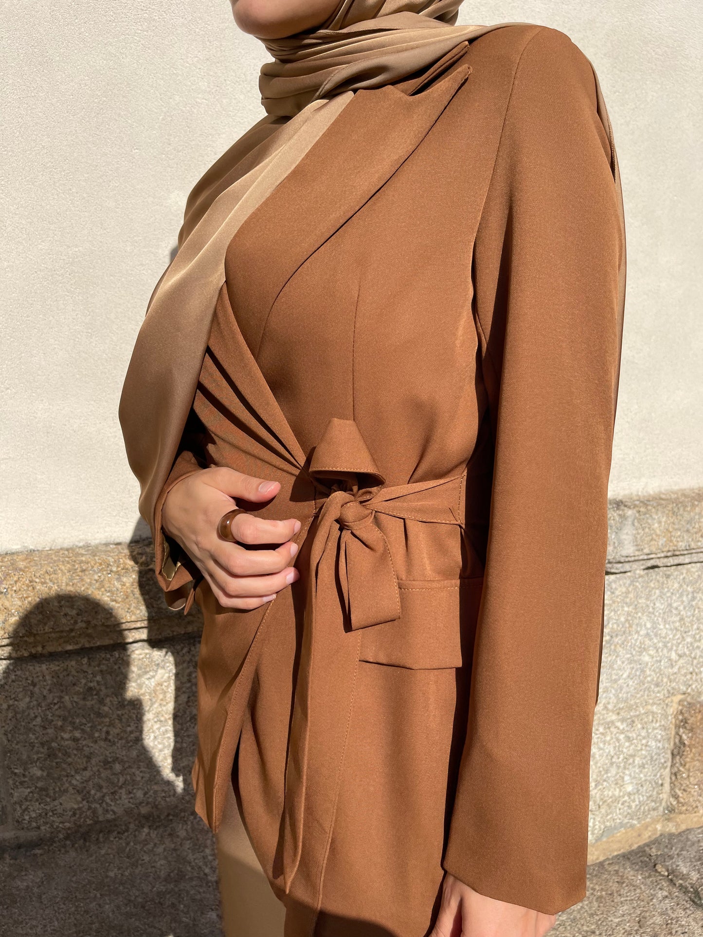 Blazer à nouer camel