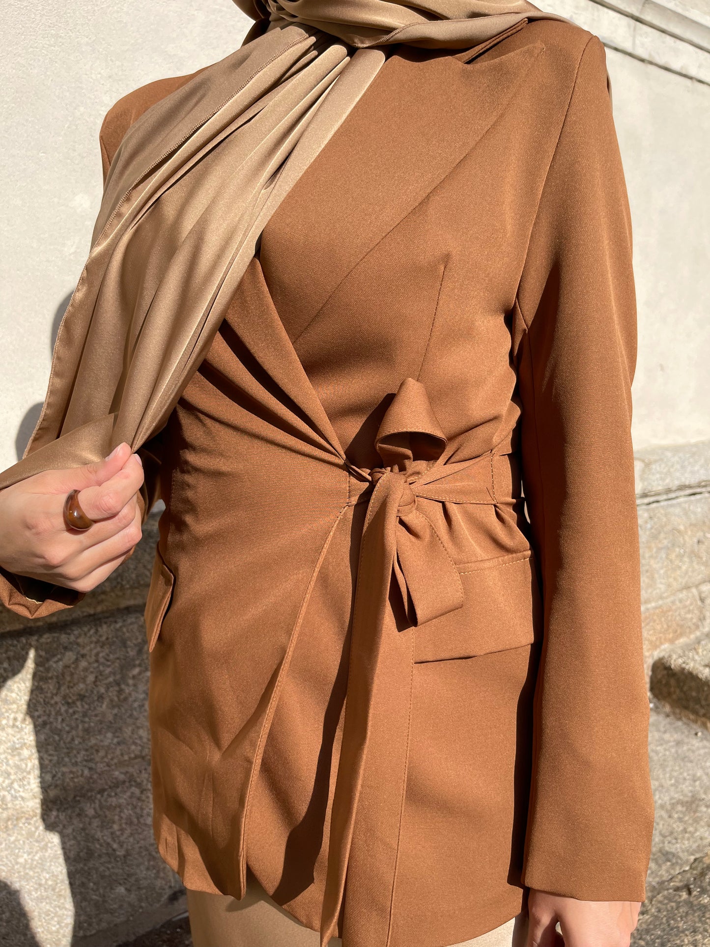 Blazer à nouer camel