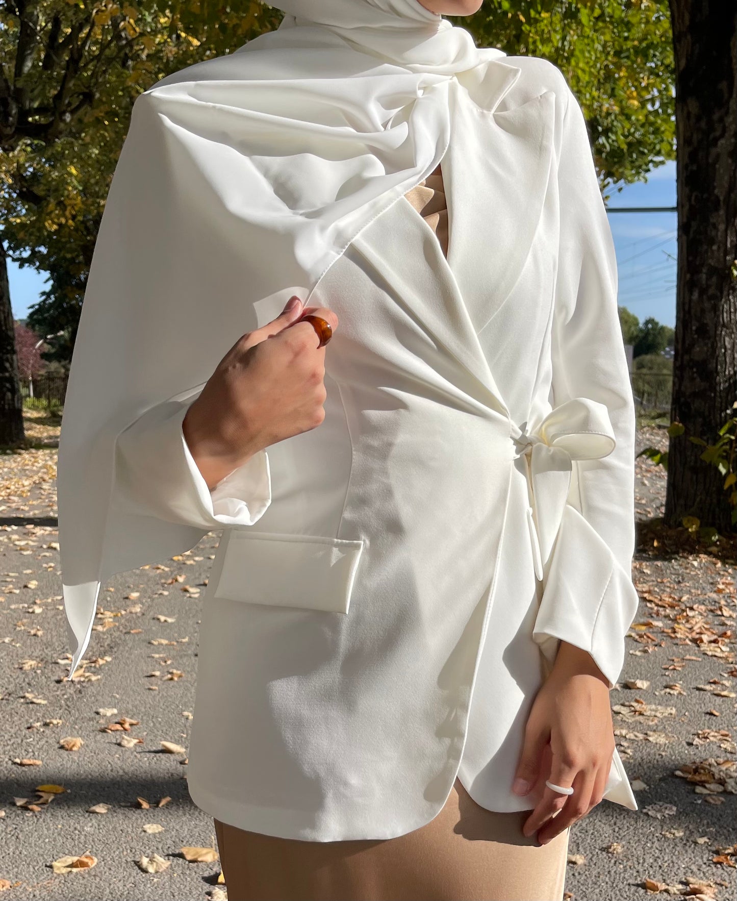 Blazer à nouer camel