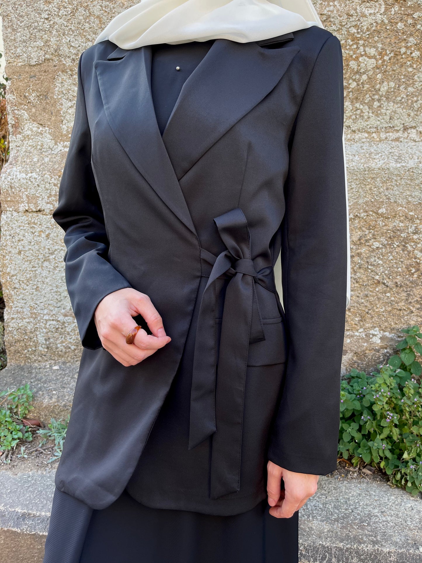 Blazer à nouer camel