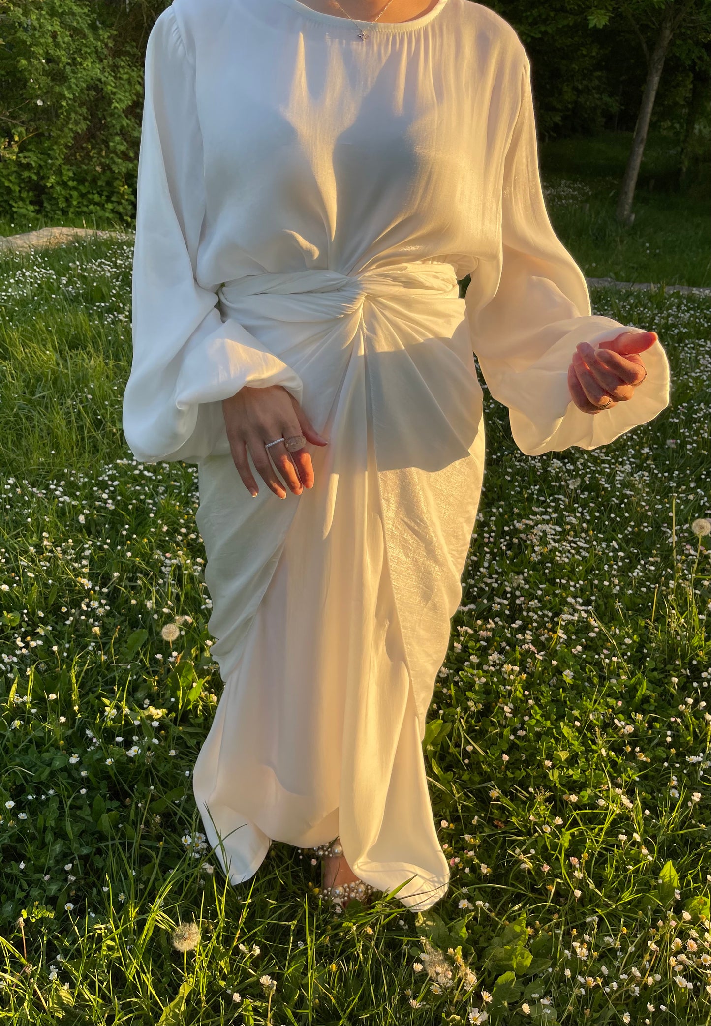 Robe organza avec châle